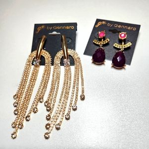 G by Gennaro Gold Tone Earring Bundle of 2 New Jewelry